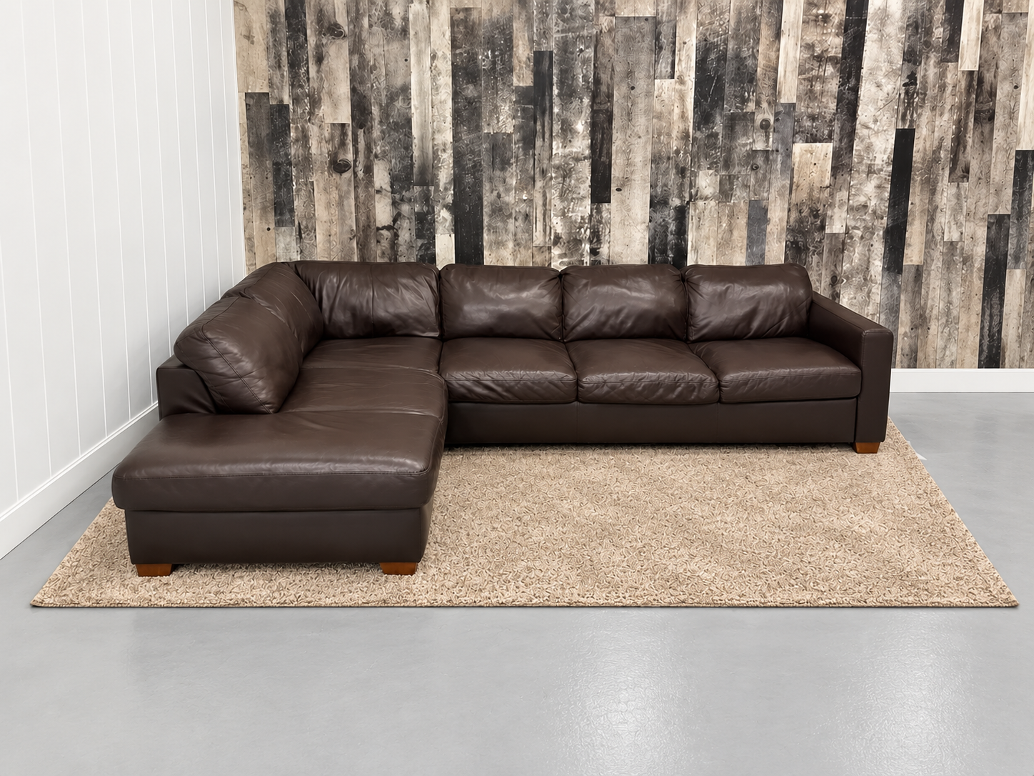 Dark Brown Natuzzi Leather Sectional