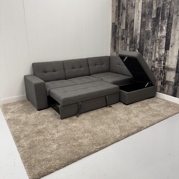 Grey Sleeper Storage Sectional