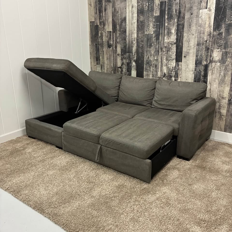 Grey Storage Chaise Sleeper