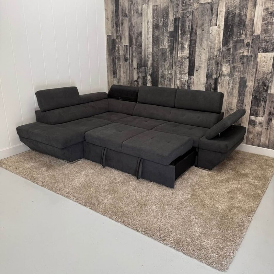 Dark Grey Sleeper with Storage & USB